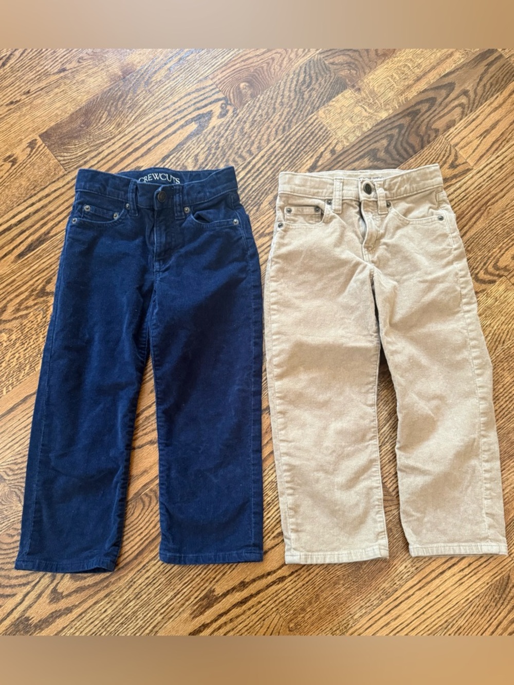Crewcuts Boys Corduroy pants Adjustable Waist Navy Khaki Tan size 5 Bundle